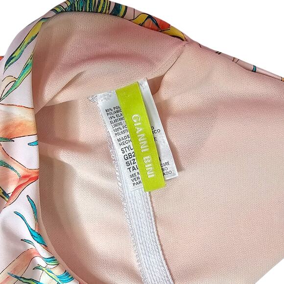 Gianni Bini Tropical One Piece Swimsuit with Plunging V-neckline Size Small - Picture 7 of 8